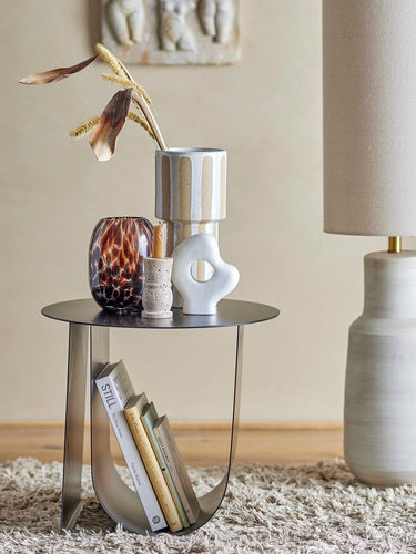Gray Cher Metal Side Table