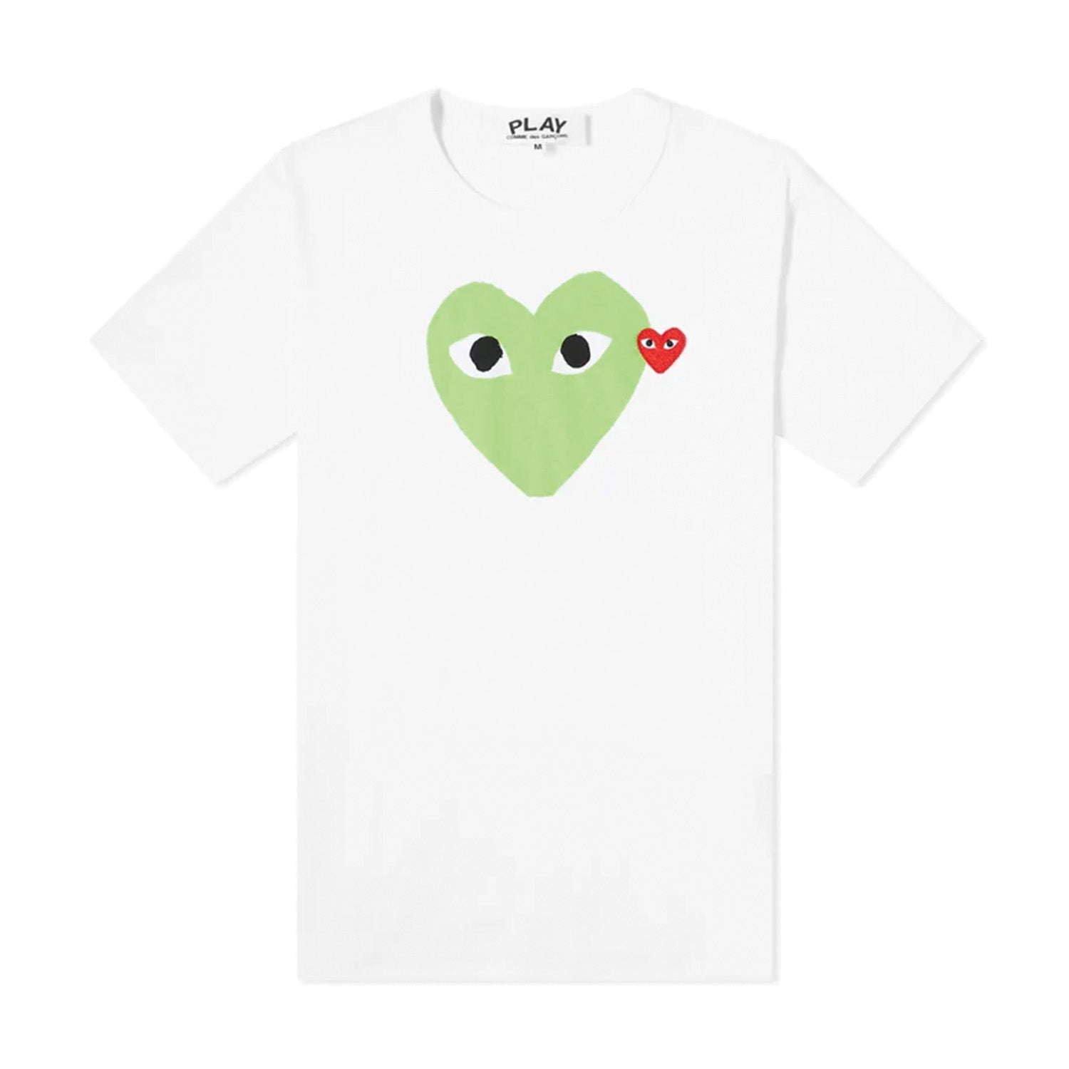 Comme des Garcons Play Red Heart Colour Heart T-Shirt White & Green