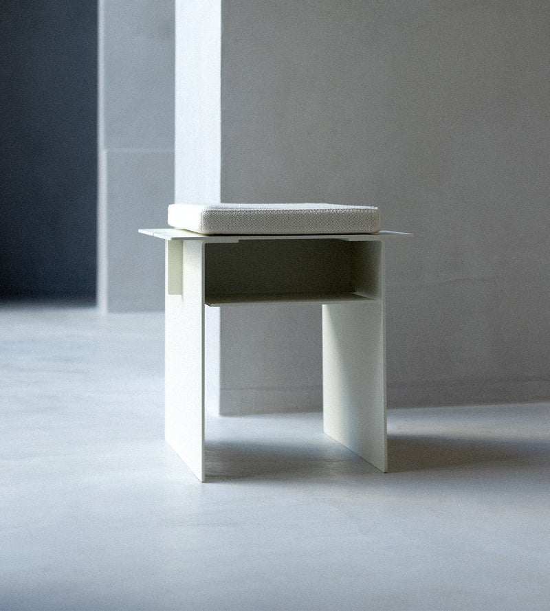 HYBRID STOOL / SIDE TABLE - OFF WHITE