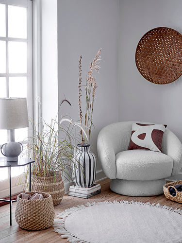 Round wool rug, 110 cm Lenea - natural
