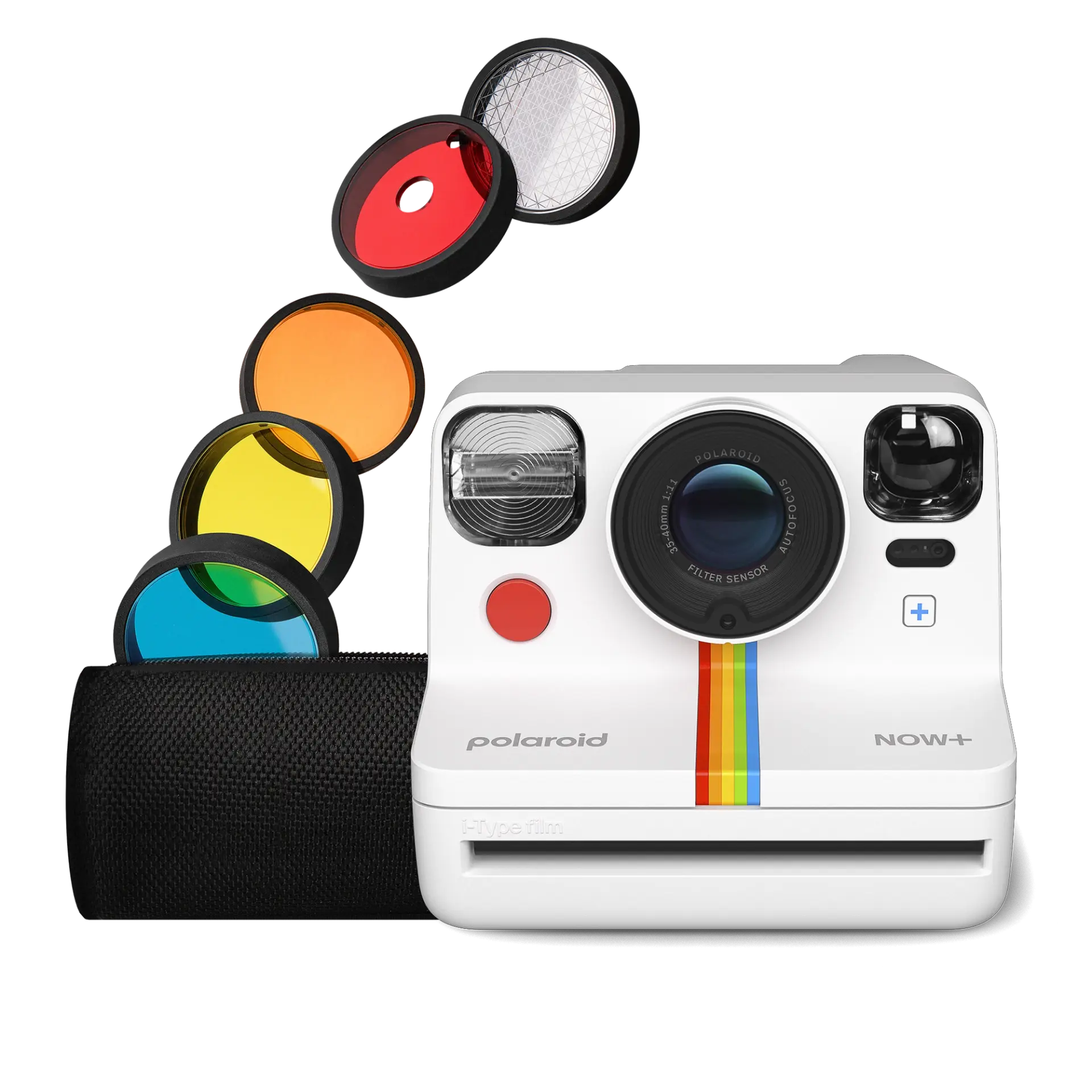 Polaroid Now+ דור 2 i-Type Instant Camera + 5 מסנני עדשות - WHITE