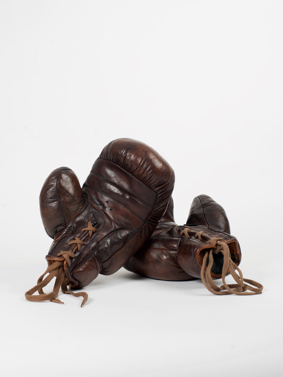 VINTAGE LEATHER BOXING GLOVES 1920 - Brown