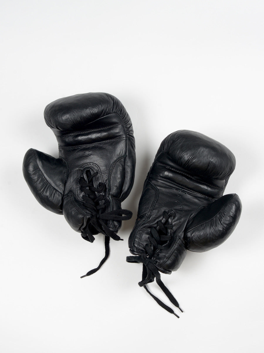 VINTAGE LEATHER BOXING GLOVES 1920 - Black
