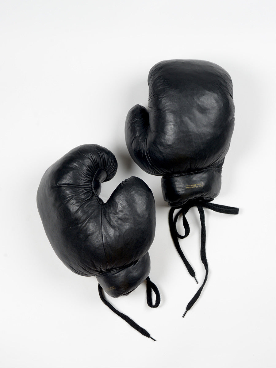 VINTAGE LEATHER BOXING GLOVES 1920 - Black