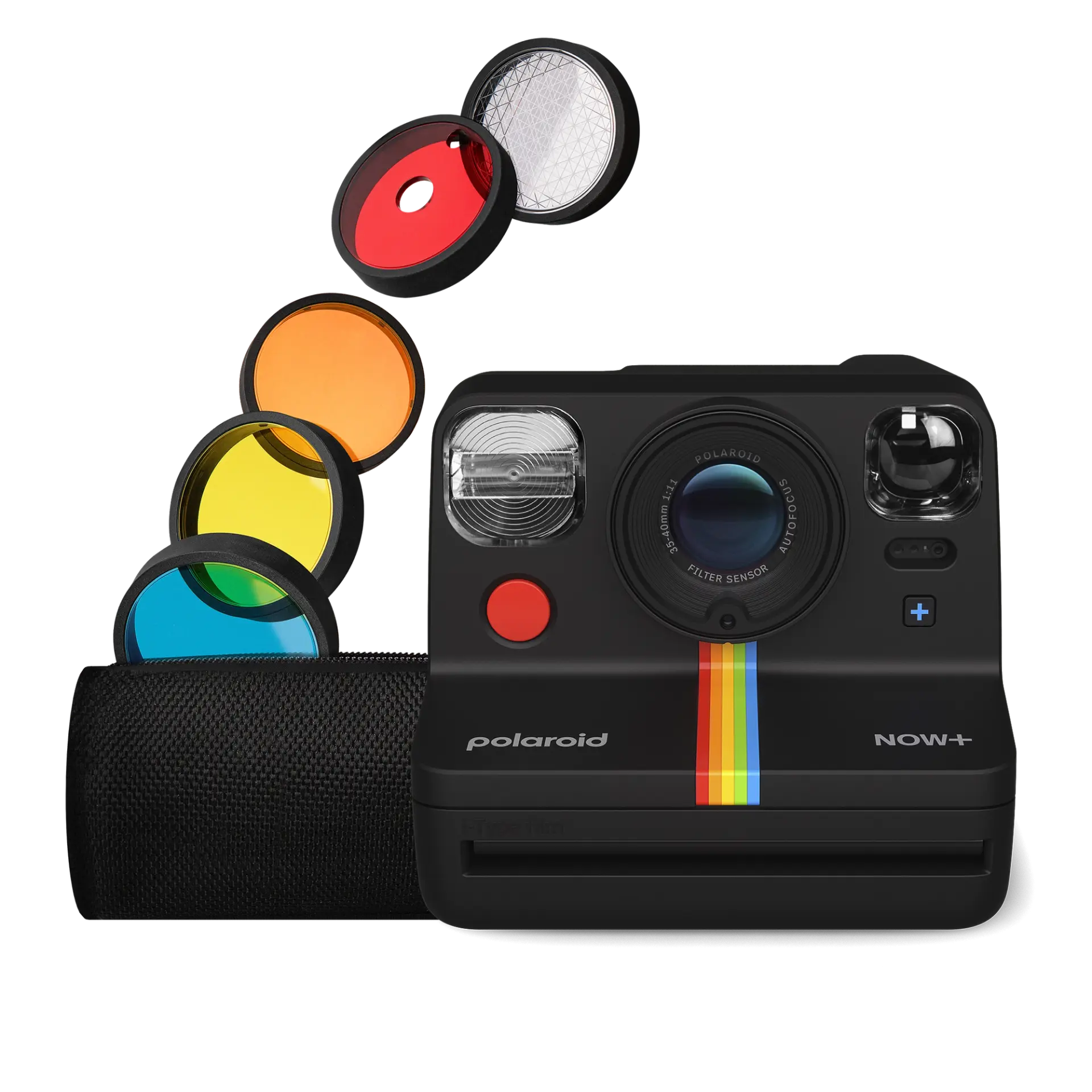 Polaroid Now+ דור 2 i-Type Instant Camera + 5 מסנני עדשות - שחור