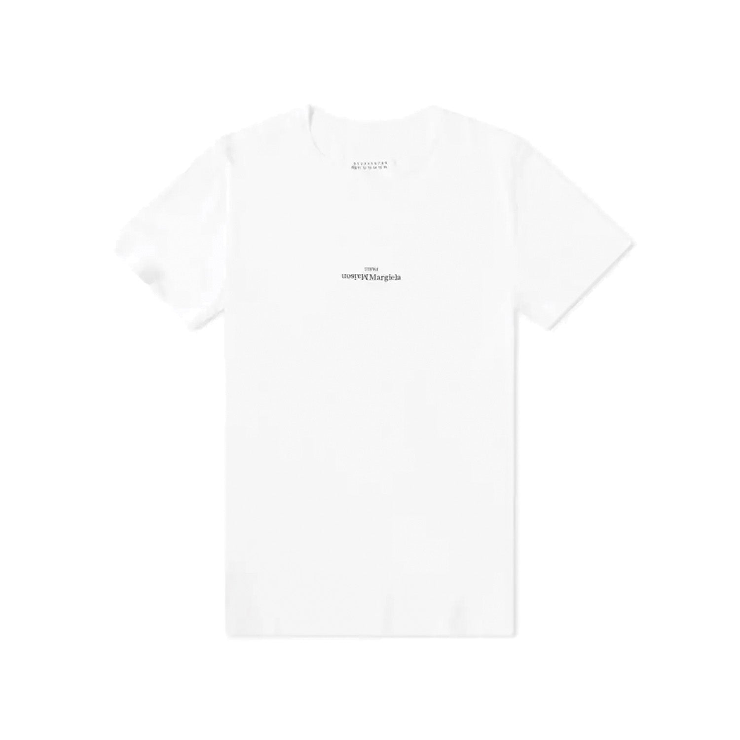 Maison Margiela טקסט רקום חולצת טי שרט לבנה