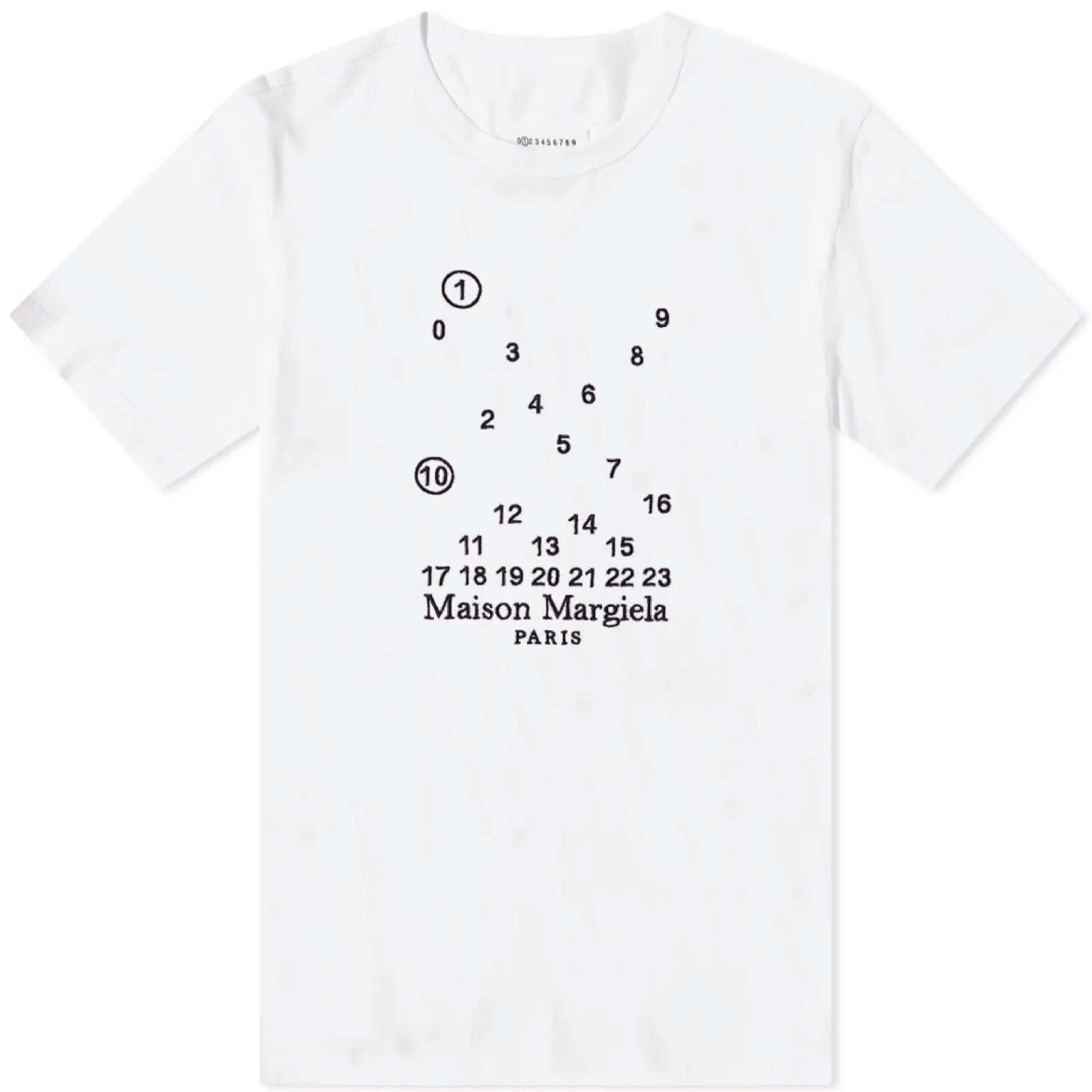 Maison Margiela Embroidered Numbers Logo T-Shirt White