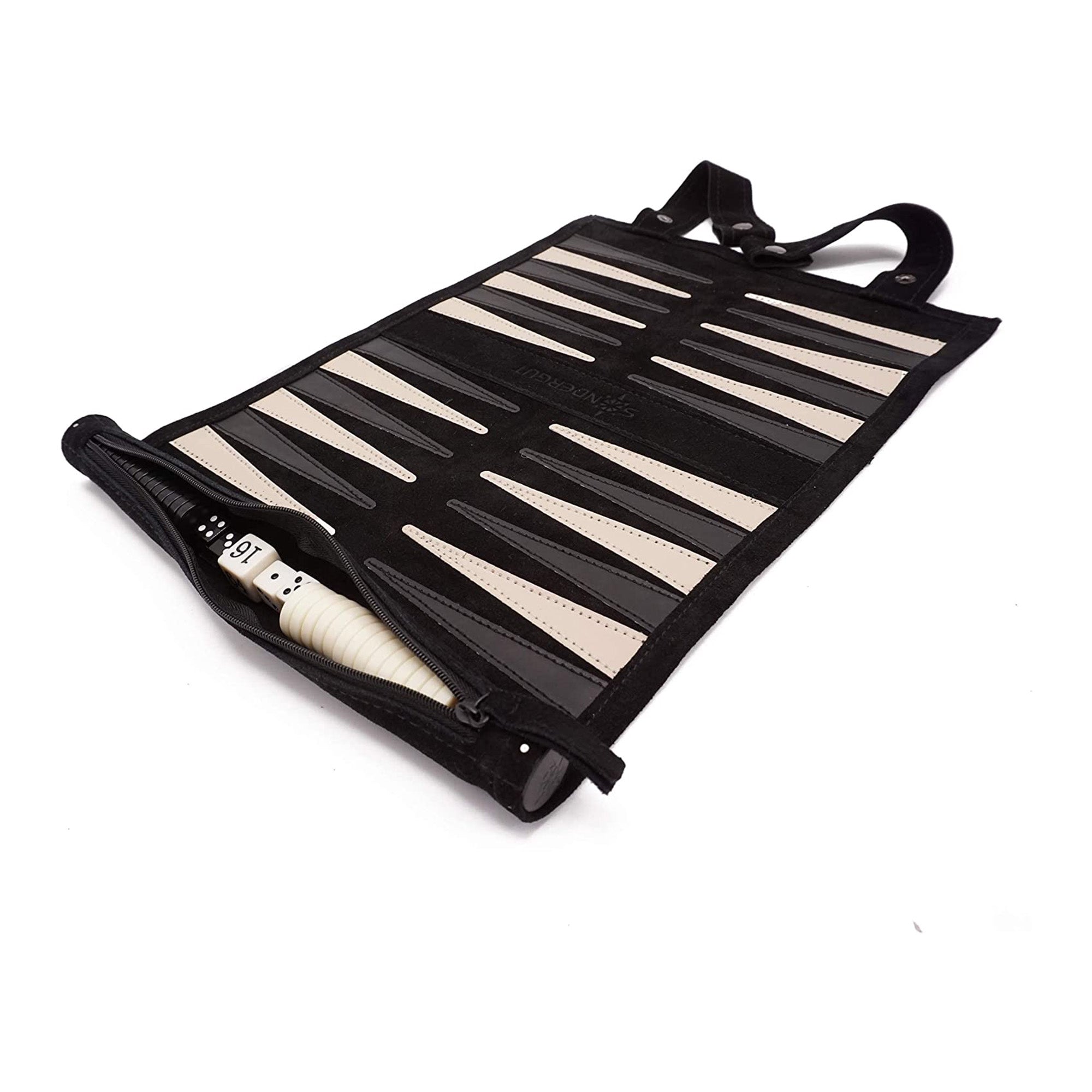 Sondergut Roll-Up Travel Backgammon Game - Black